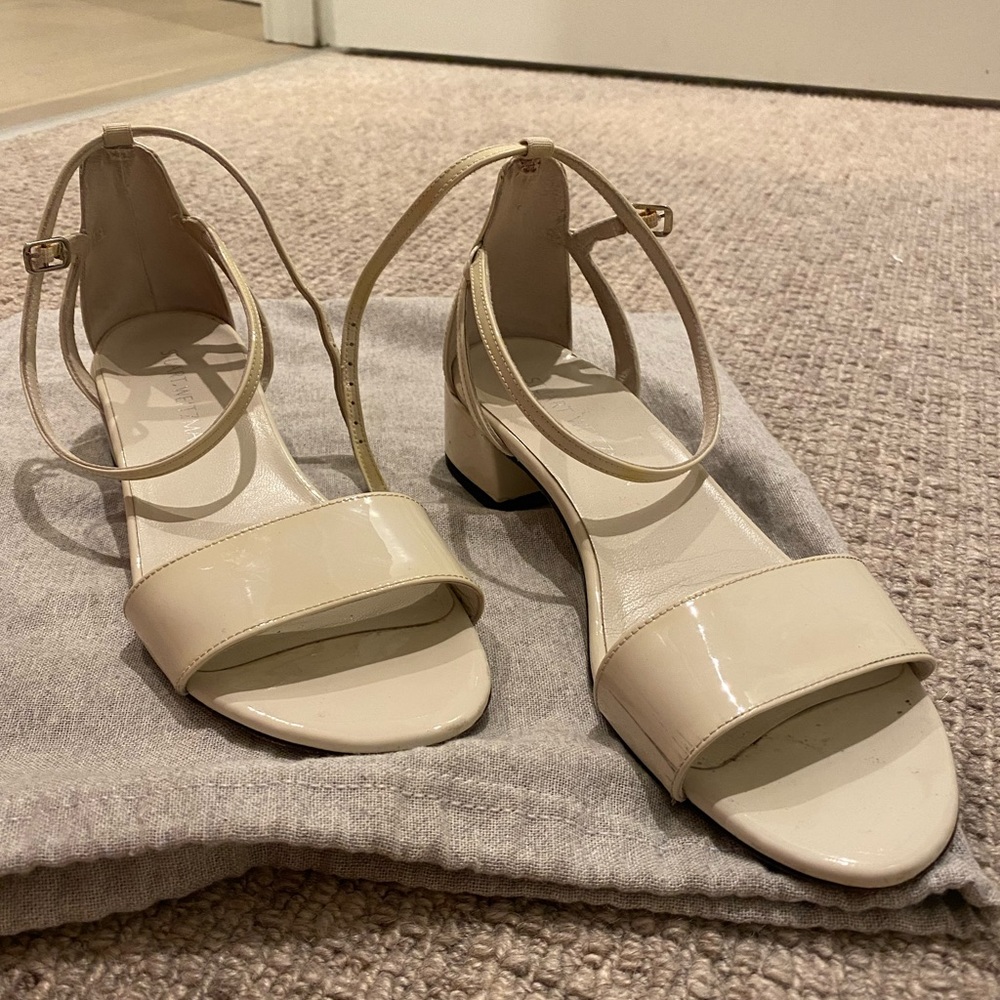 Stuart Weitzman White Patent Sandals